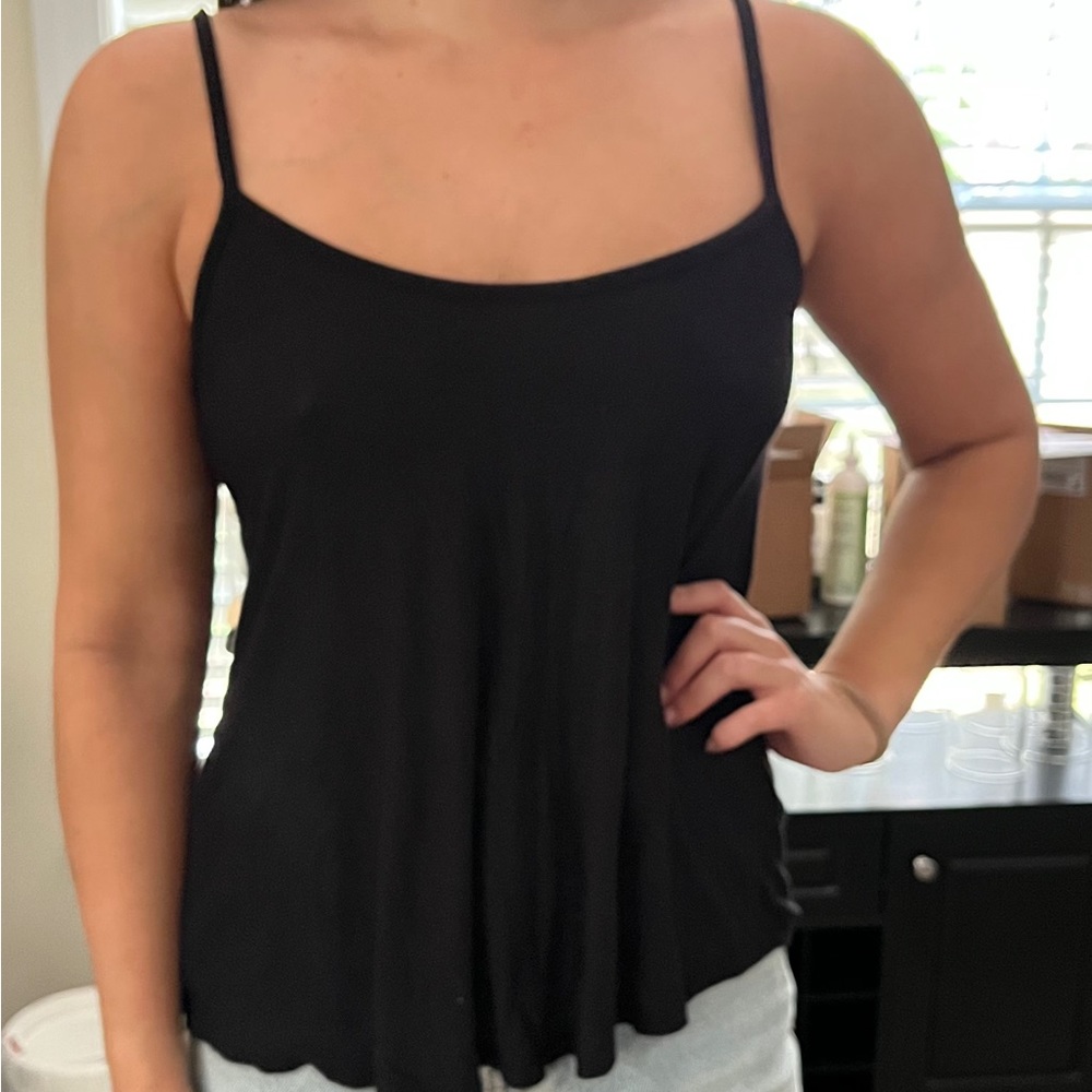 Basic black swing jersey cami tank